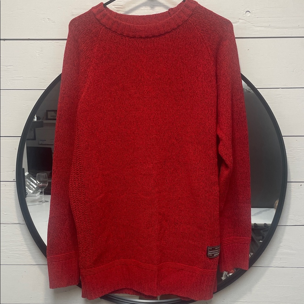 Classic Red Crewneck Sweater for Men - Worn Once Like New